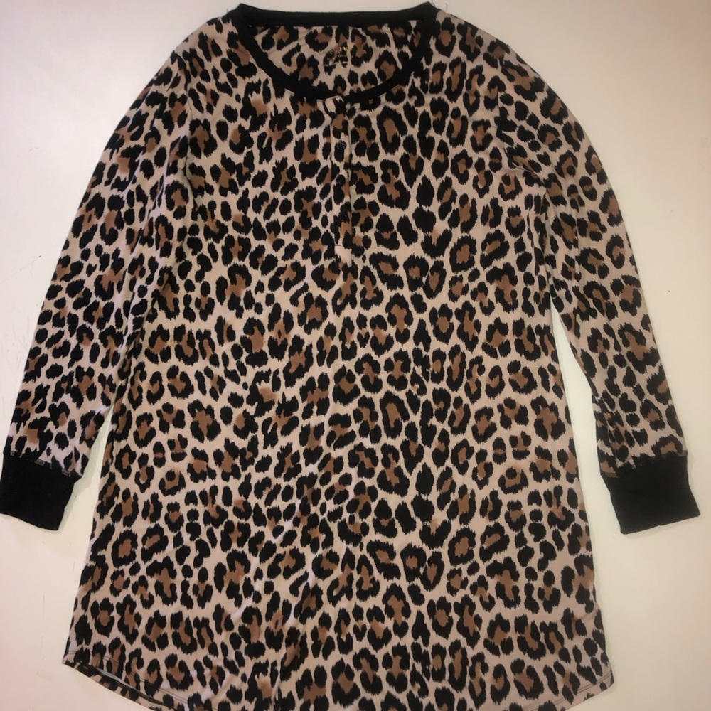 Kate Spade Leopard Print Loungewear Top Women’s Size Medium